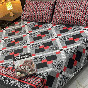 Alkaram 3pc King Size Bedsheet code 582