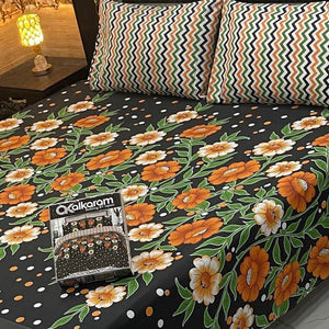 Alkaram 3pc King Size Bedsheet code 577