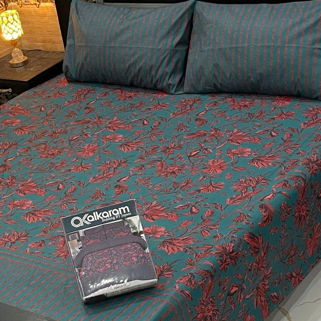 Alkaram 3pc King Size Bedsheet code 572