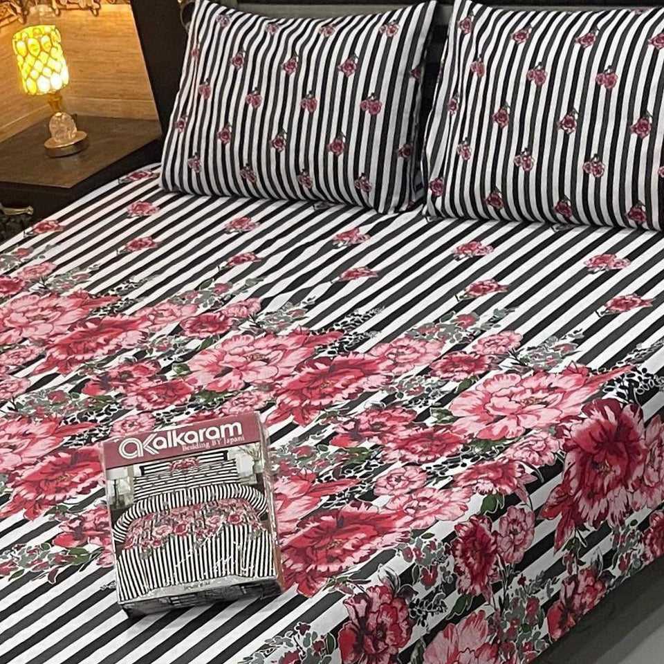 Alkaram 3pc King Size Bedsheet code 562