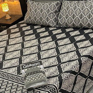 Alkaram 3pc King Size Bedsheet code 555