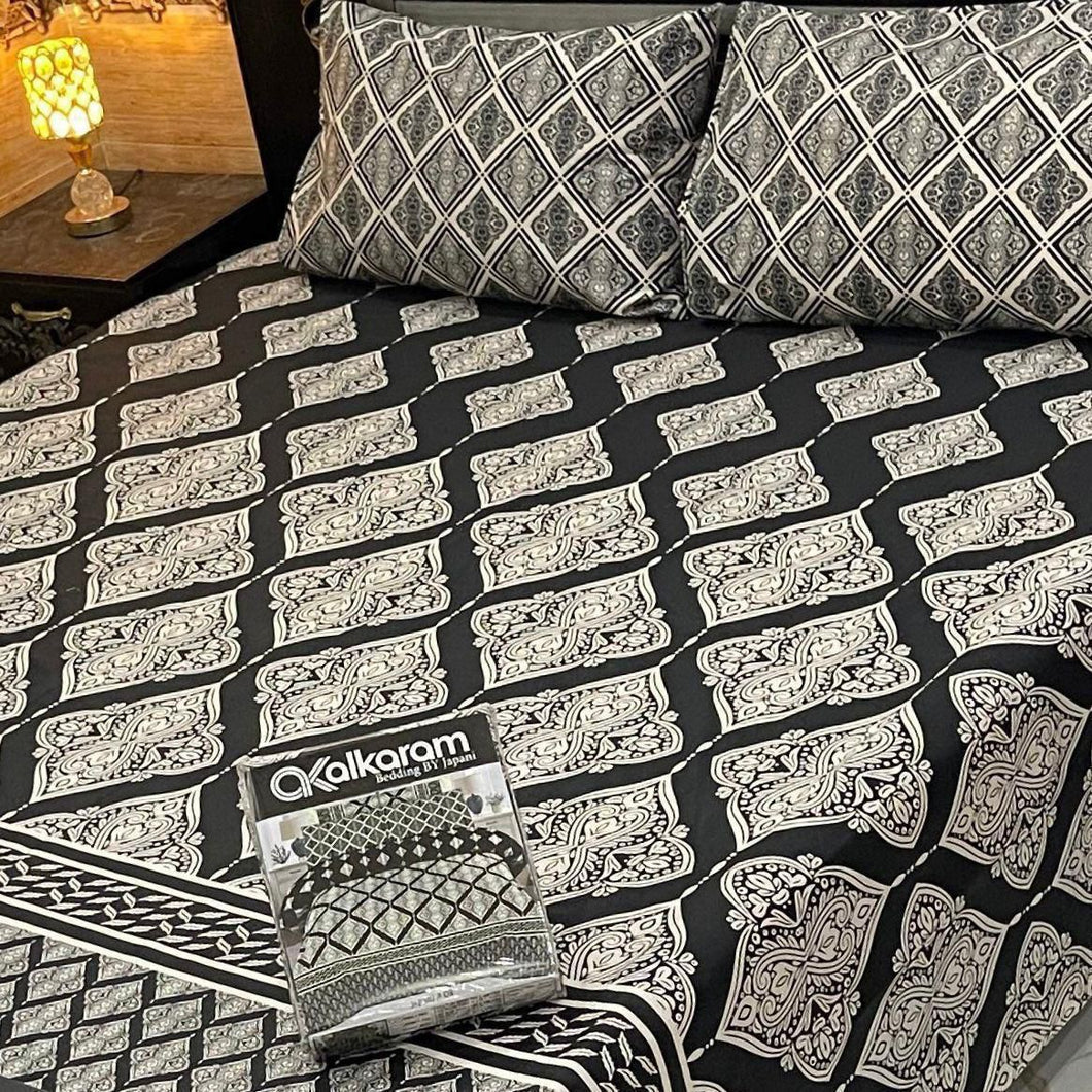 Alkaram 3pc King Size Bedsheet code 555