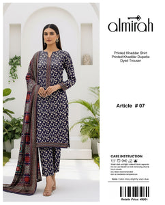 Almirah Printed Khaddar 3pc code 635