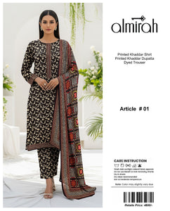 Almirah Printed Khaddar 3pc code 633
