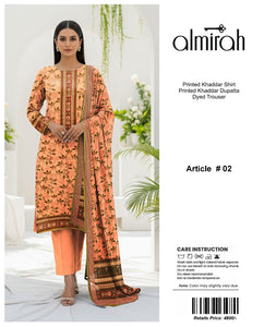 Almirah Printed Khaddar 3pc code 630