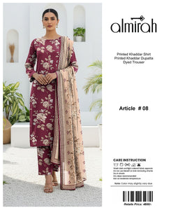 Almirah Printed Khaddar 3pc code 631