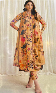 Sana Safinaz Printed Khaddar 3pc code 663