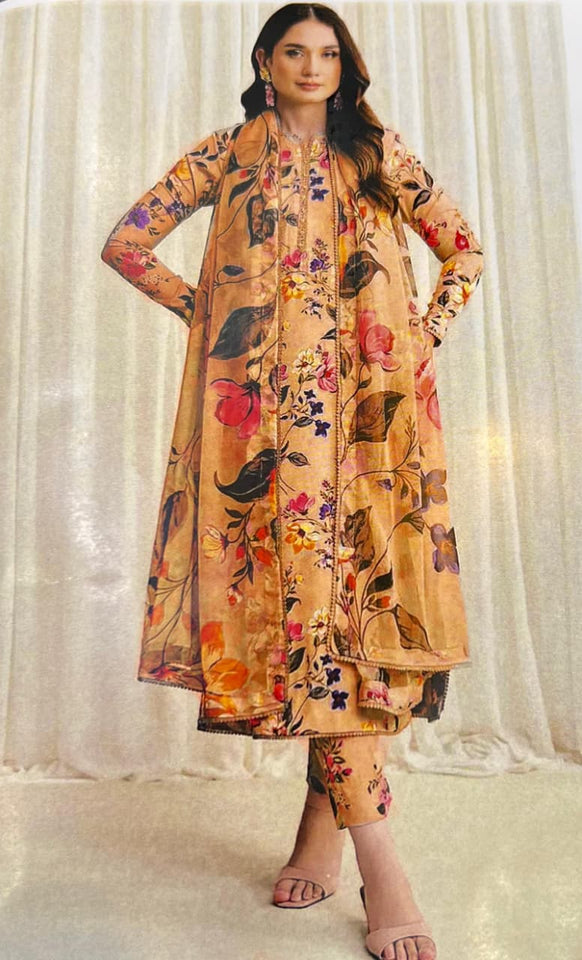 Sana Safinaz Printed Khaddar 3pc code 663