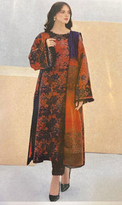 Sana Safinaz Printed Khaddar 3pc code 665