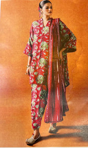 Sana Safinaz Printed Khaddar 3pc code 662