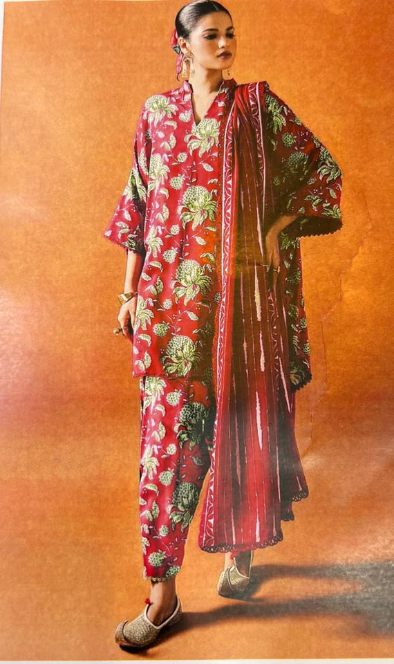 Sana Safinaz Printed Khaddar 3pc code 662